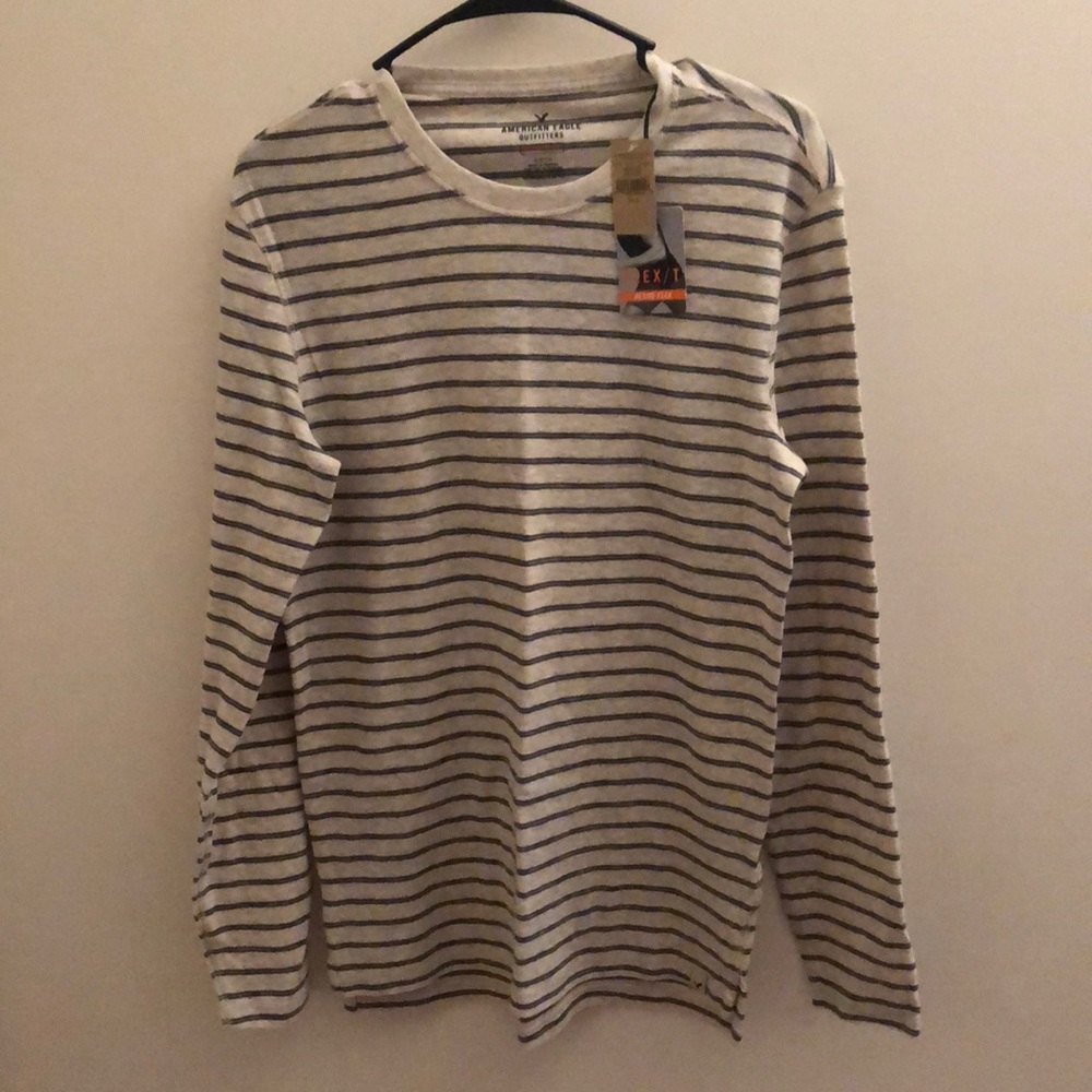 american eagle striped thermal tee